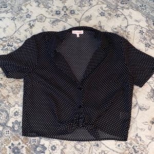 Black With White Polka Dotted Top